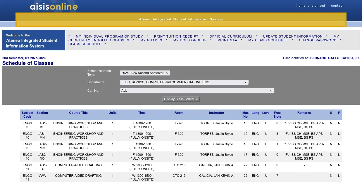 AISIS Interface